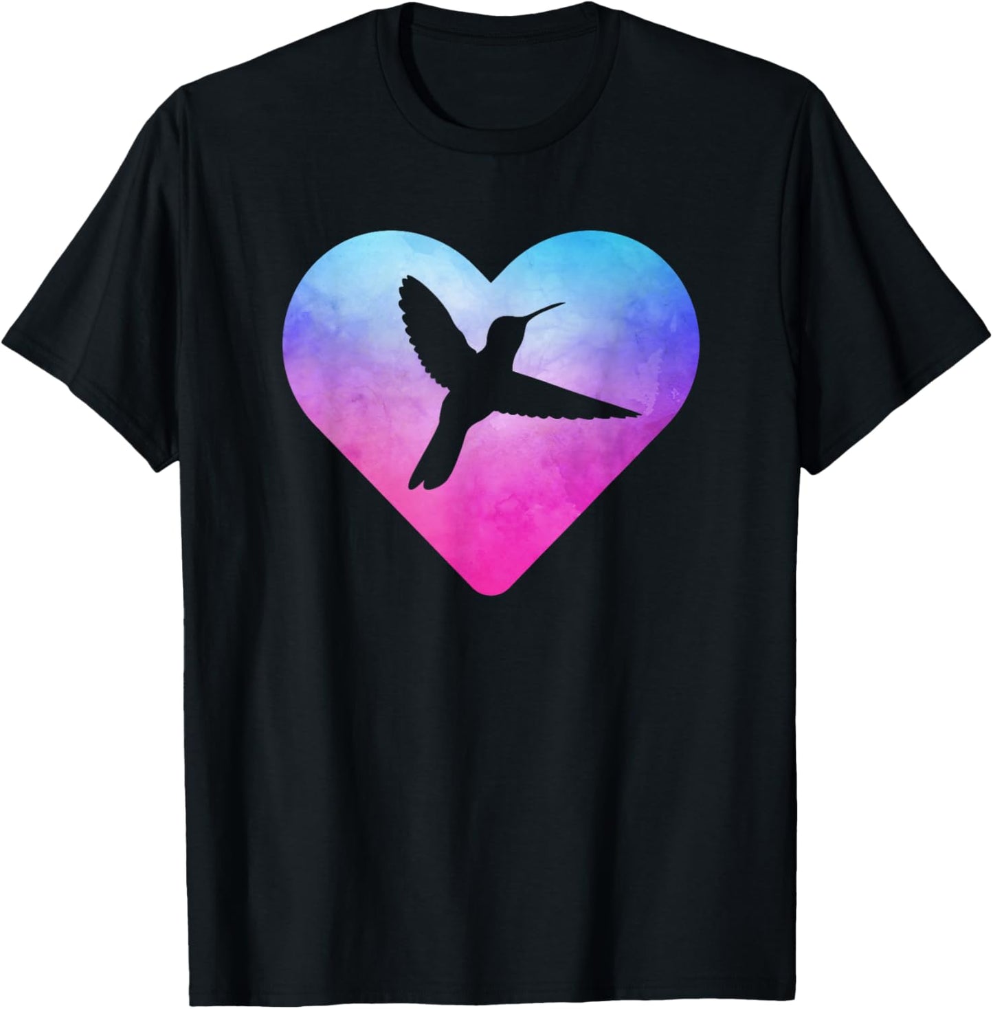 Women or Girls Hummingbird Bird T-Shirt - T-Shirt | Black