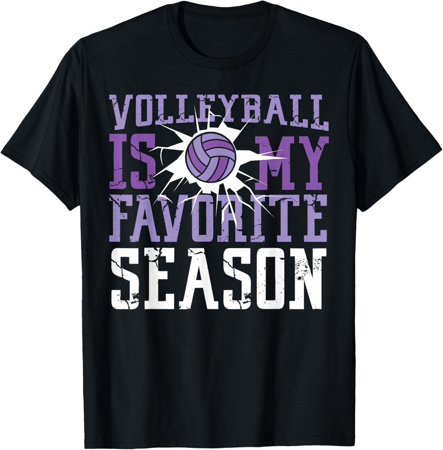 Volleyball Player Team Volleyball Is My Favorite Season T-Shirt - T-Shirt | Black