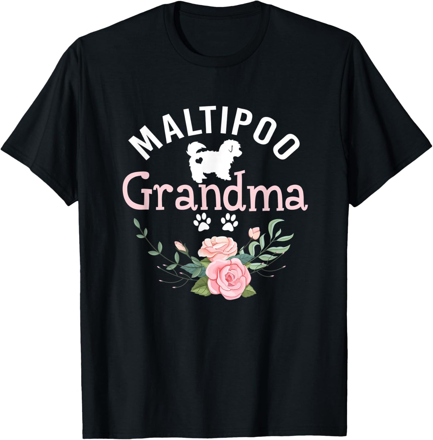 Maltipoo Grandma Dog Gifts Dog Pet Lover Christmas T-Shirt - T-Shirt | Black