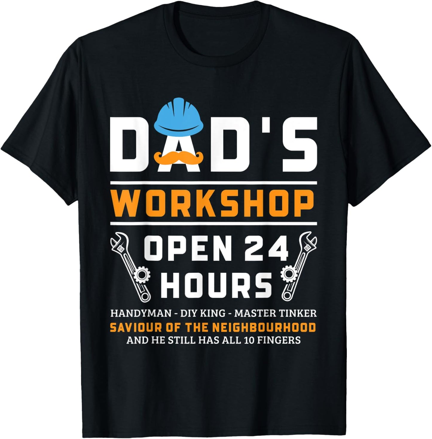 Dad's Workshop Garage Man Cave Funny Father's Day Dad T-Shirt - T-Shirt | Black