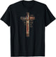 I Kneel at the Cross and Stand at the Flag Distressed T-Shirt - T-Shirt | Black
