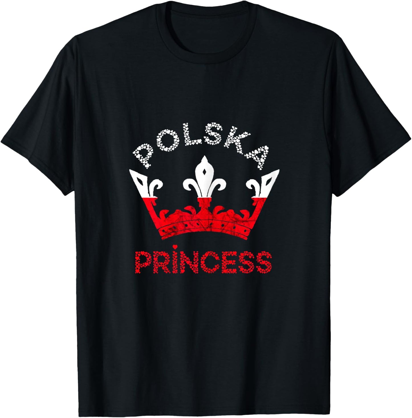 Polska Princess Crown Polish Eagle Poland Flag Polish Pride T-Shirt - T-Shirt | Black