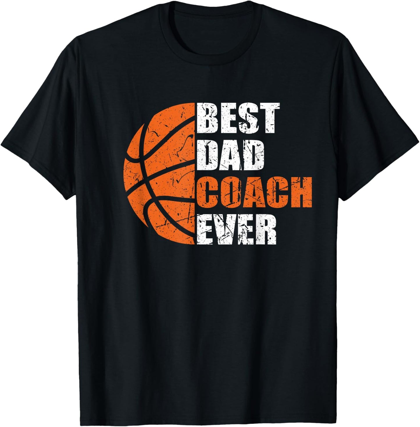 Best Basketball Dad Coach Ever Fathers Day Retro Bball Coach T-Shirt - T-Shirt | Black
