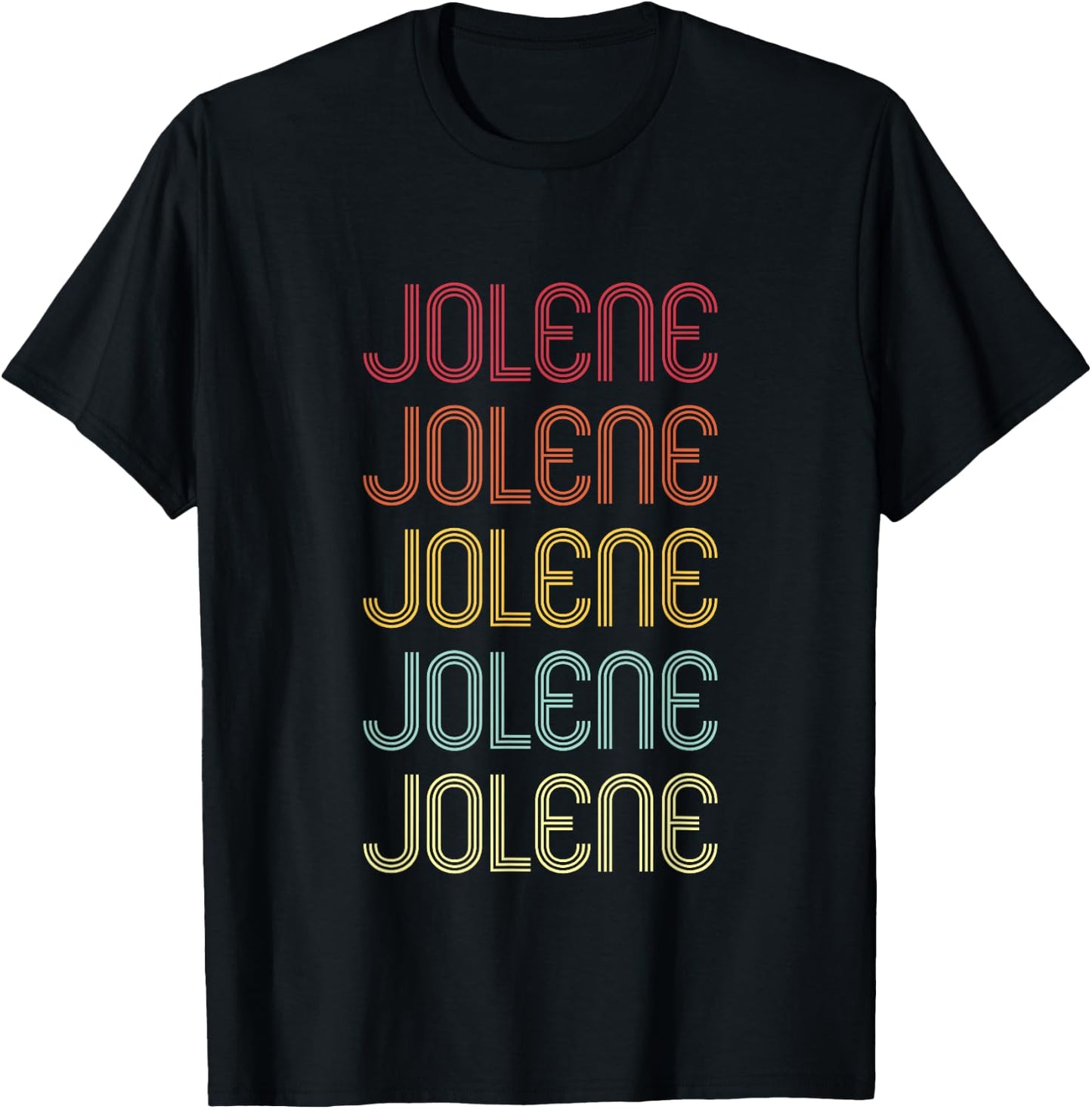 Jolene Retro Wordmark Pattern Vintage Personalized 70s T-Shirt - T-Shirt | Black