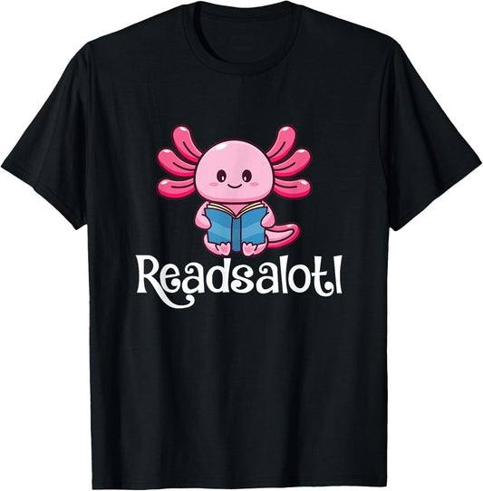 Readsalotl - Book Lover Reading Bookworm Reader T-Shirt - T-Shirt | Black