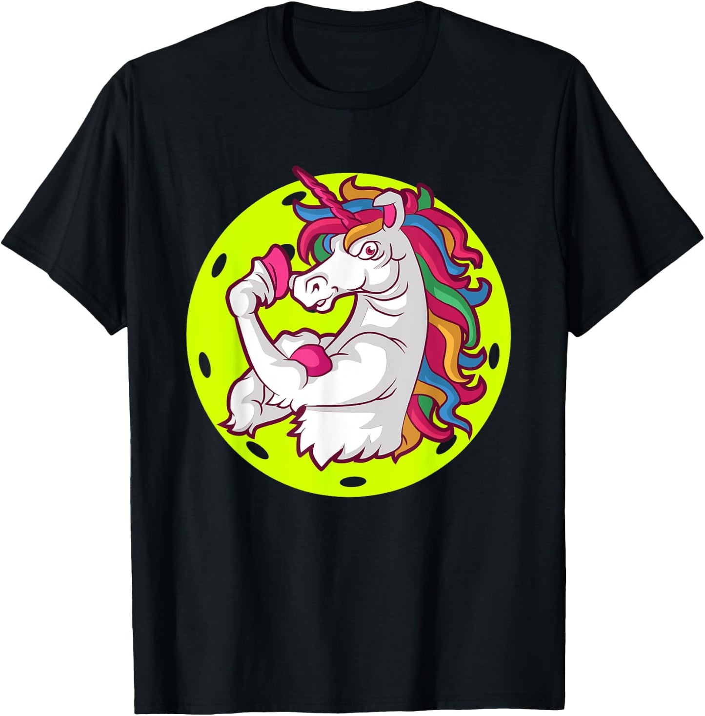 Unicorn Pickleball Doubles Partner Team T-Shirt - T-Shirt | Black