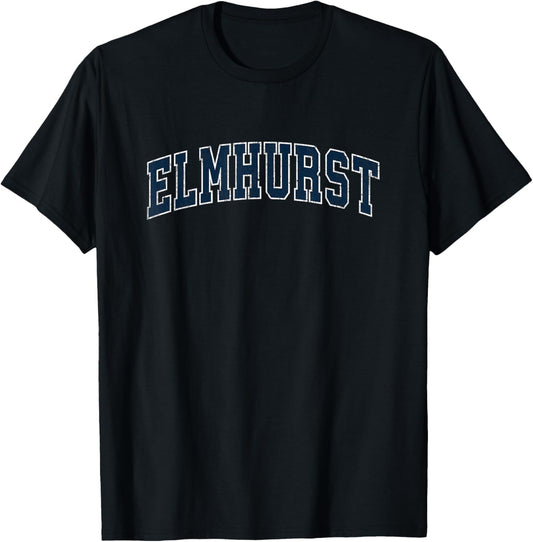 Elmhurst Illinois IL Vintage Sports Design Navy Design T-Shirt - T-Shirt | Black