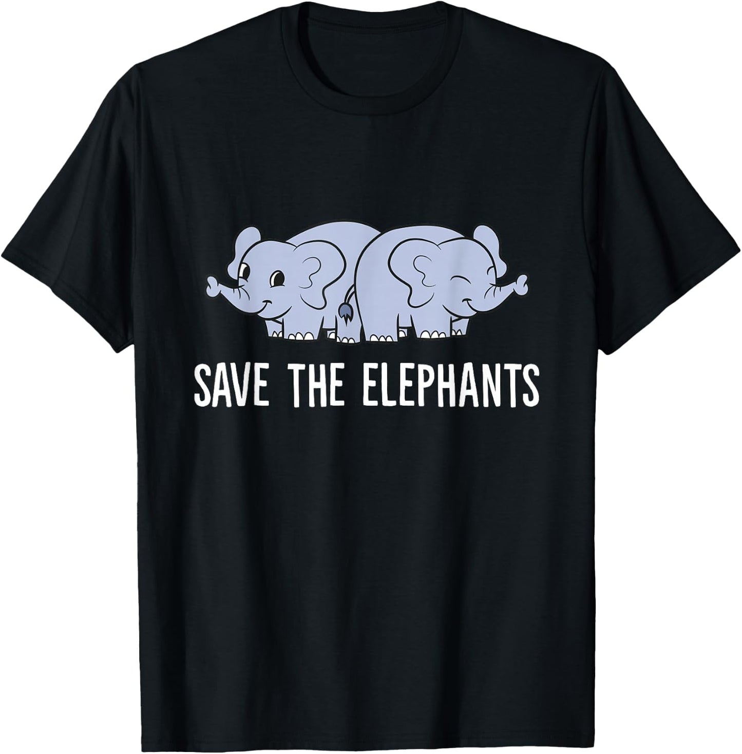 Save The Elephants Animal Awareness Love Elephants T-Shirt - T-Shirt | Black