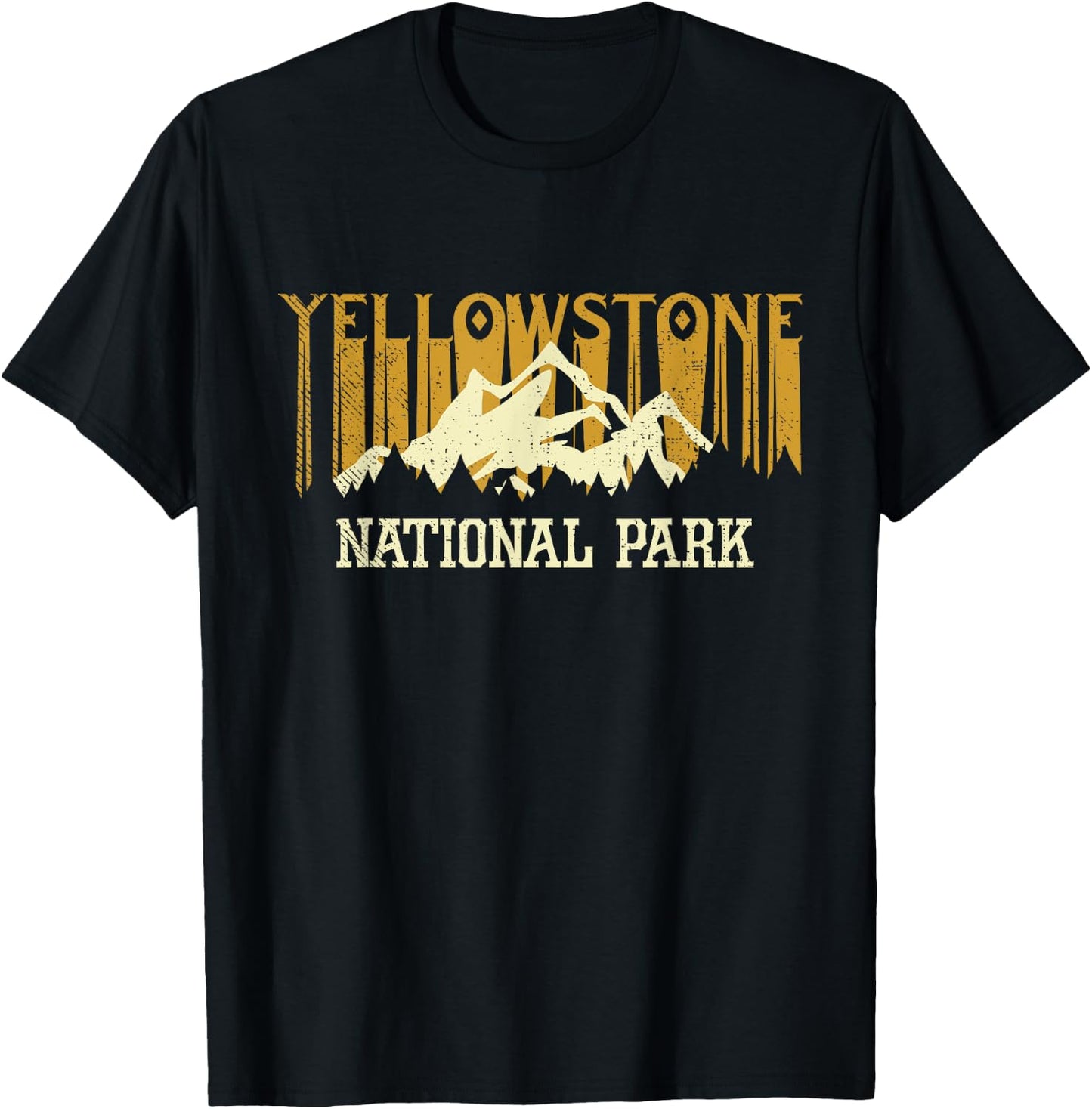 Yellowstone National Park Vintage T-Shirt - T-Shirt | Black
