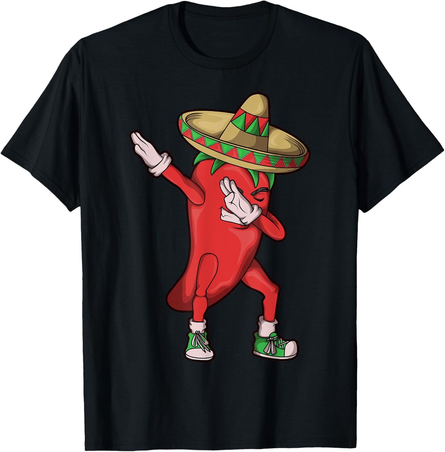 Chili Dabbing Shirt Hot Pepper Sombrero Cinco de Mayo Gift T-Shirt - T-Shirt | Black