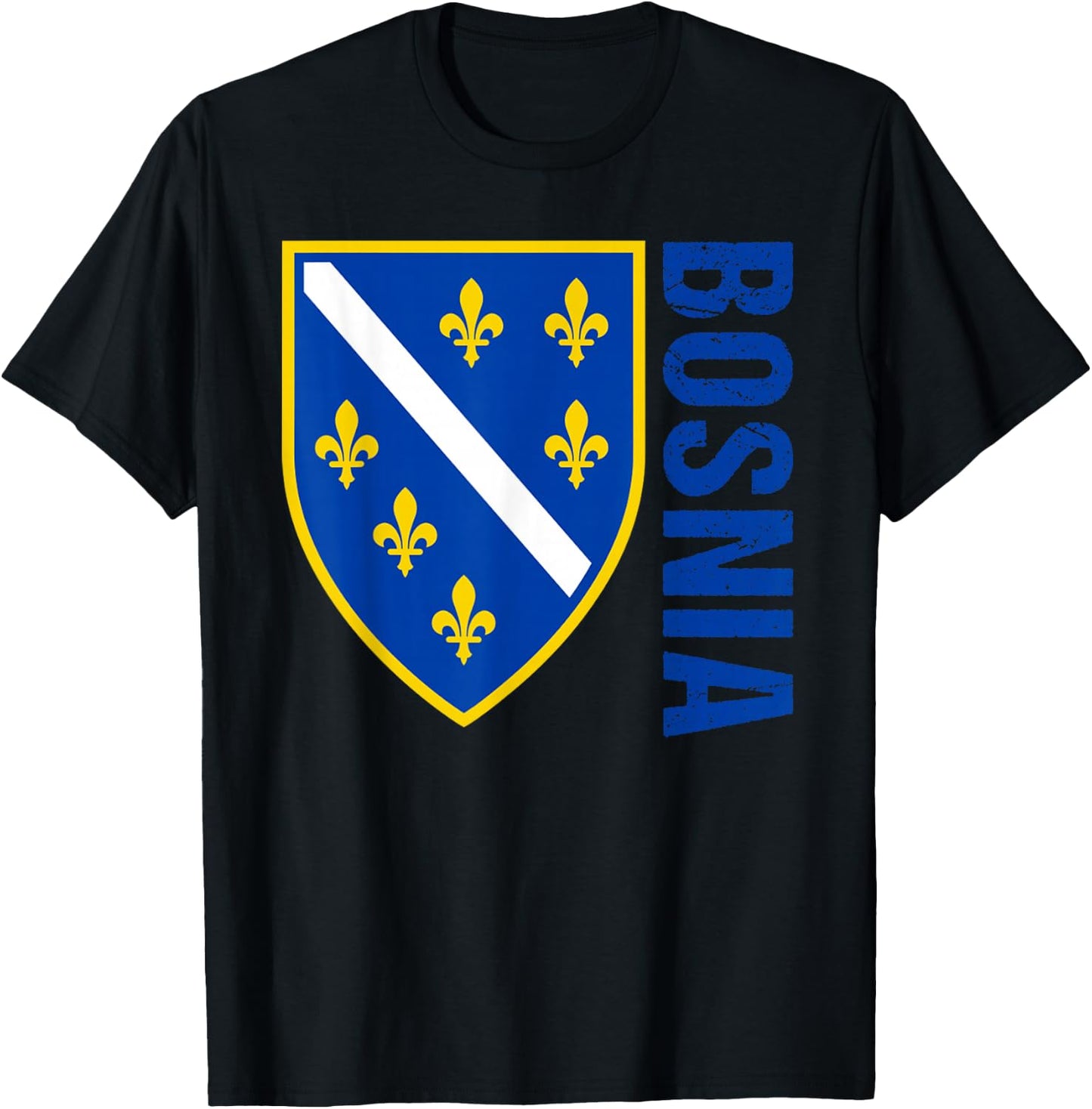 Bosnia Gift Flag Bosnia Vintage Herzegovina Sarajevo T-Shirt - T-Shirt | Black
