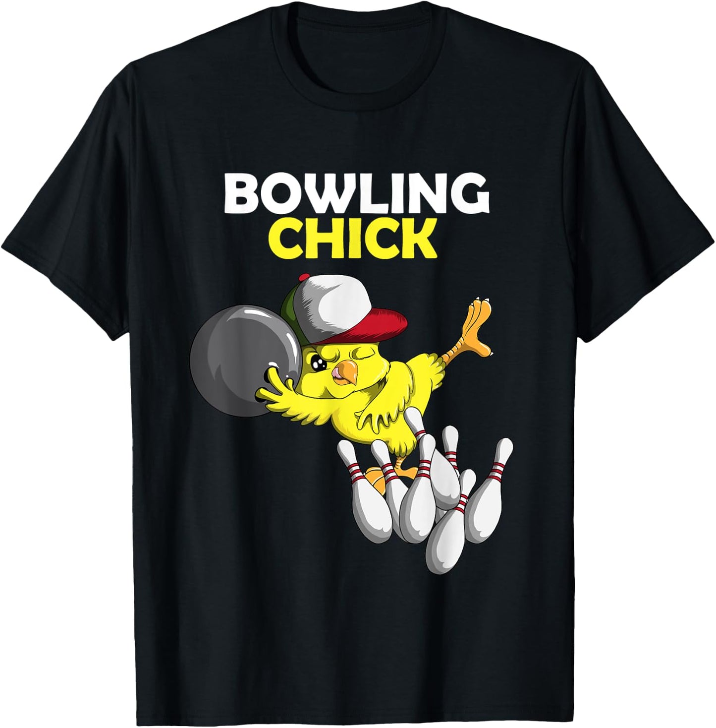 Bowling Chick Chicken Chicken Chicks Chicken Bowlt Sport T-Shirt - T-Shirt | Black