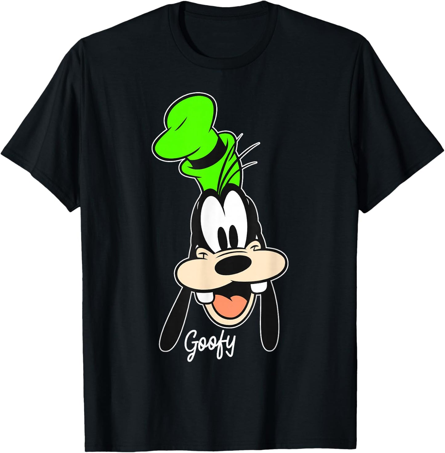 Disney Mickey and Friends Goofy Big Face Vintage Portrait T-Shirt - T-Shirt | Black