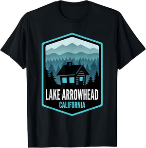 Lake Arrowhead California Mountain Town Cabin T-Shirt - T-Shirt | Black