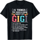 5 Things You Should Know About My Gigi Funny Family Mothers T-Shirt - T-Shirt | Black