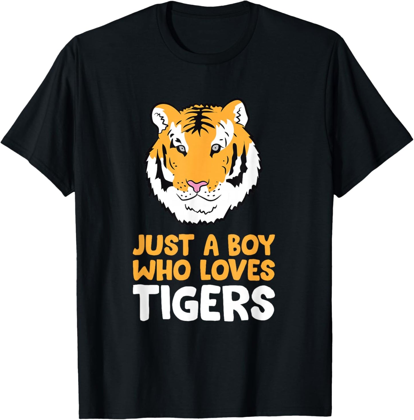 Just a Boy Who Loves Tigers Cute Tiger T-Shirt - T-Shirt | Black