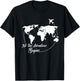 Let The Adventure Begin World Map Travel Vacations Airplane T-Shirt - T-Shirt | Black