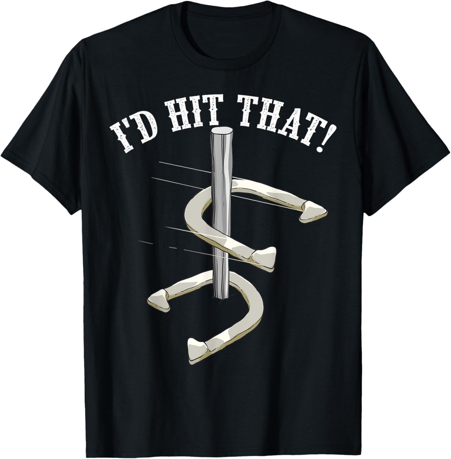 Cool I'd Hit That | Funny Horseshoe Pitching Player Fan Gift T-Shirt - T-Shirt | Black
