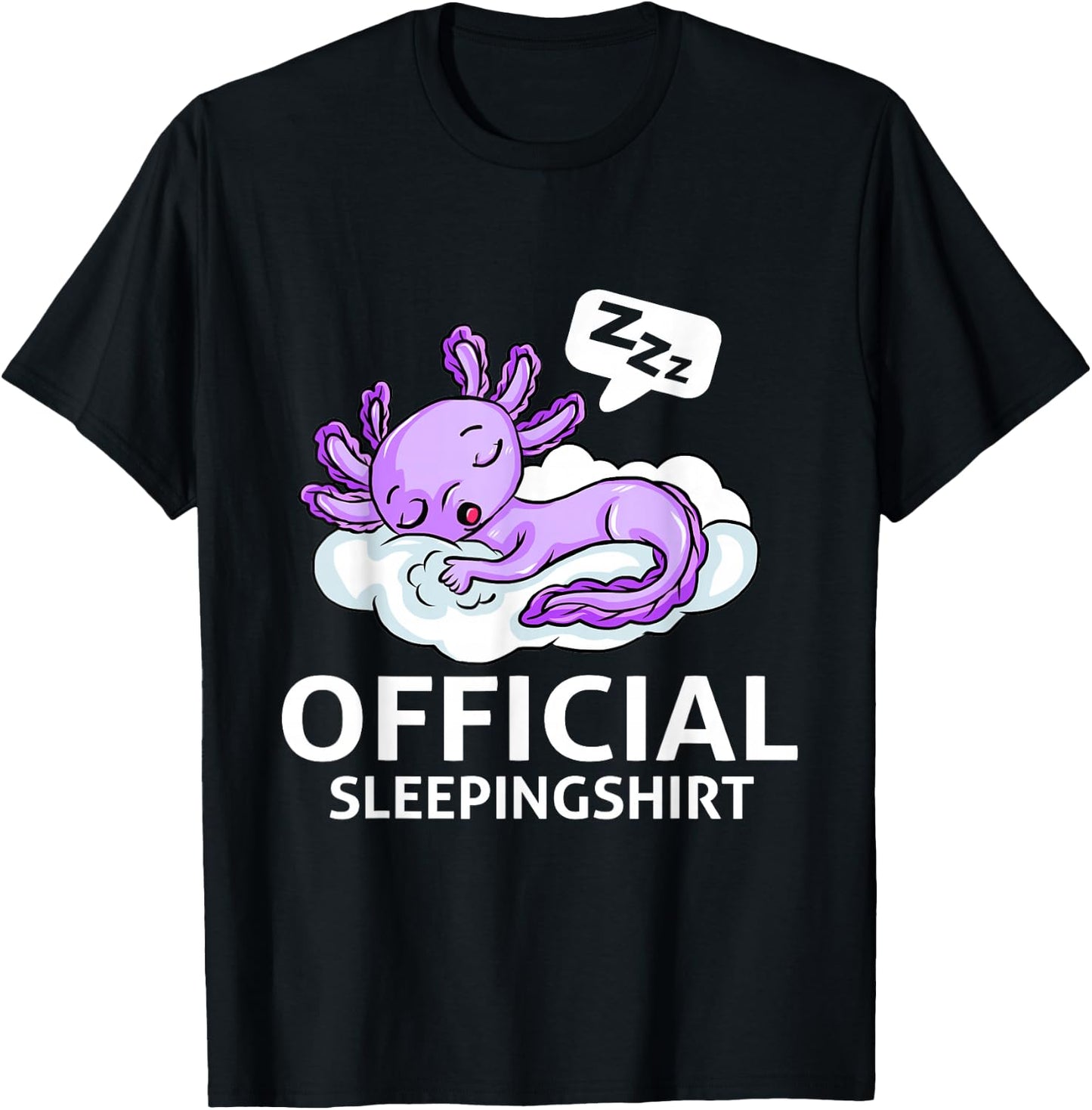 Axolotl Official Sleepingoutfit Pyjamas Ambhibie T-Shirt - T-Shirt | Black
