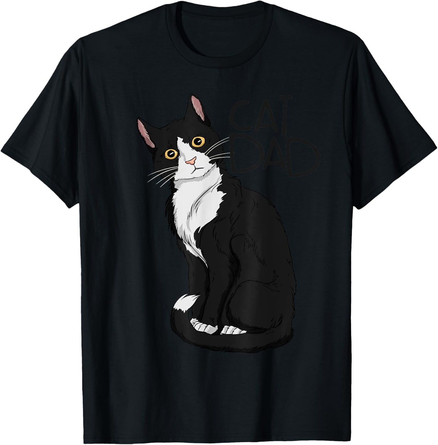Tuxedo Cat Dad Gift Cat Dad Tuxedo Cat Dad T-Shirt - T-Shirt | Black