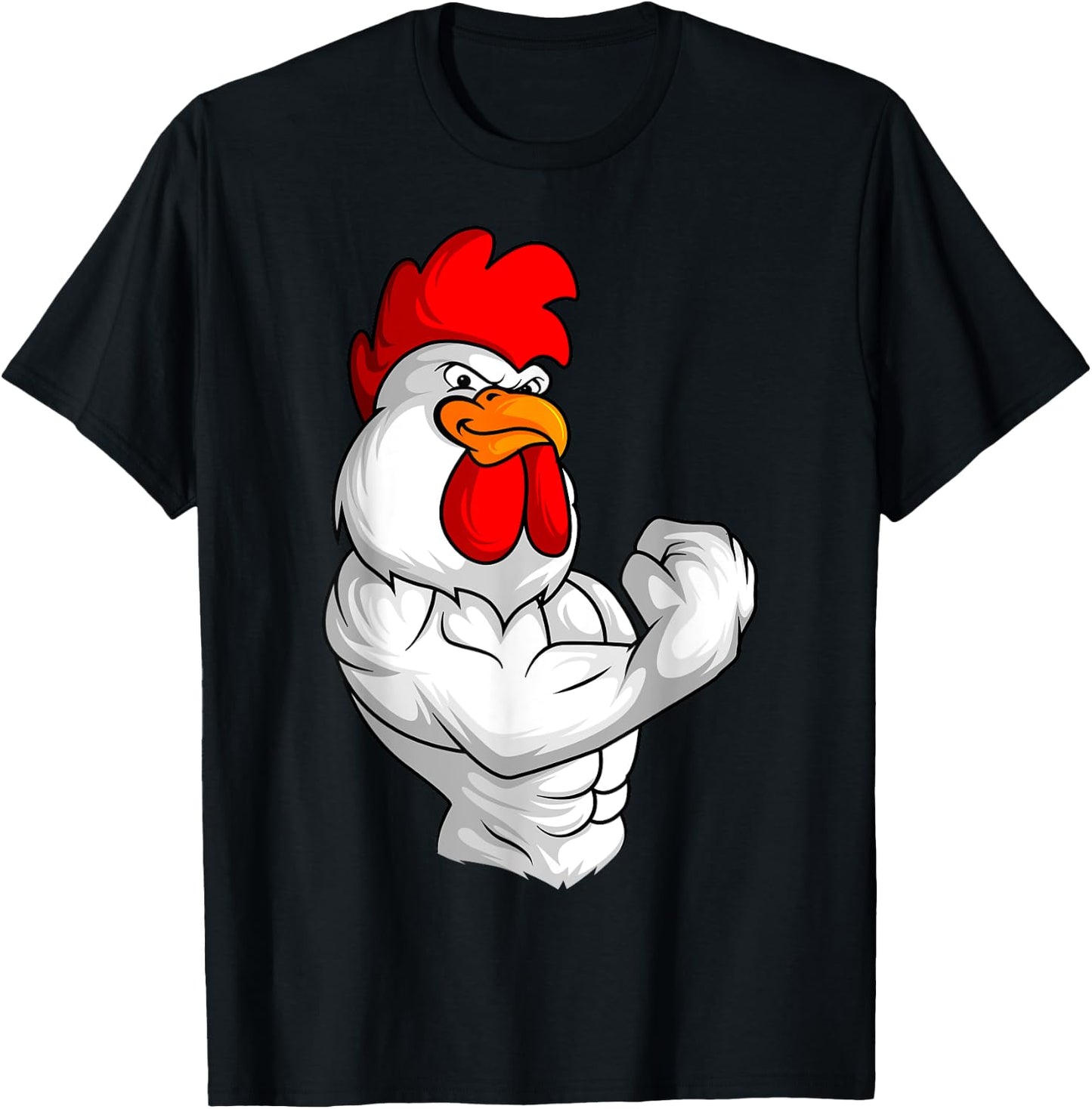Rooster Chicken Fitness Training Bodybuilder Muscle T-Shirt - T-Shirt | Black