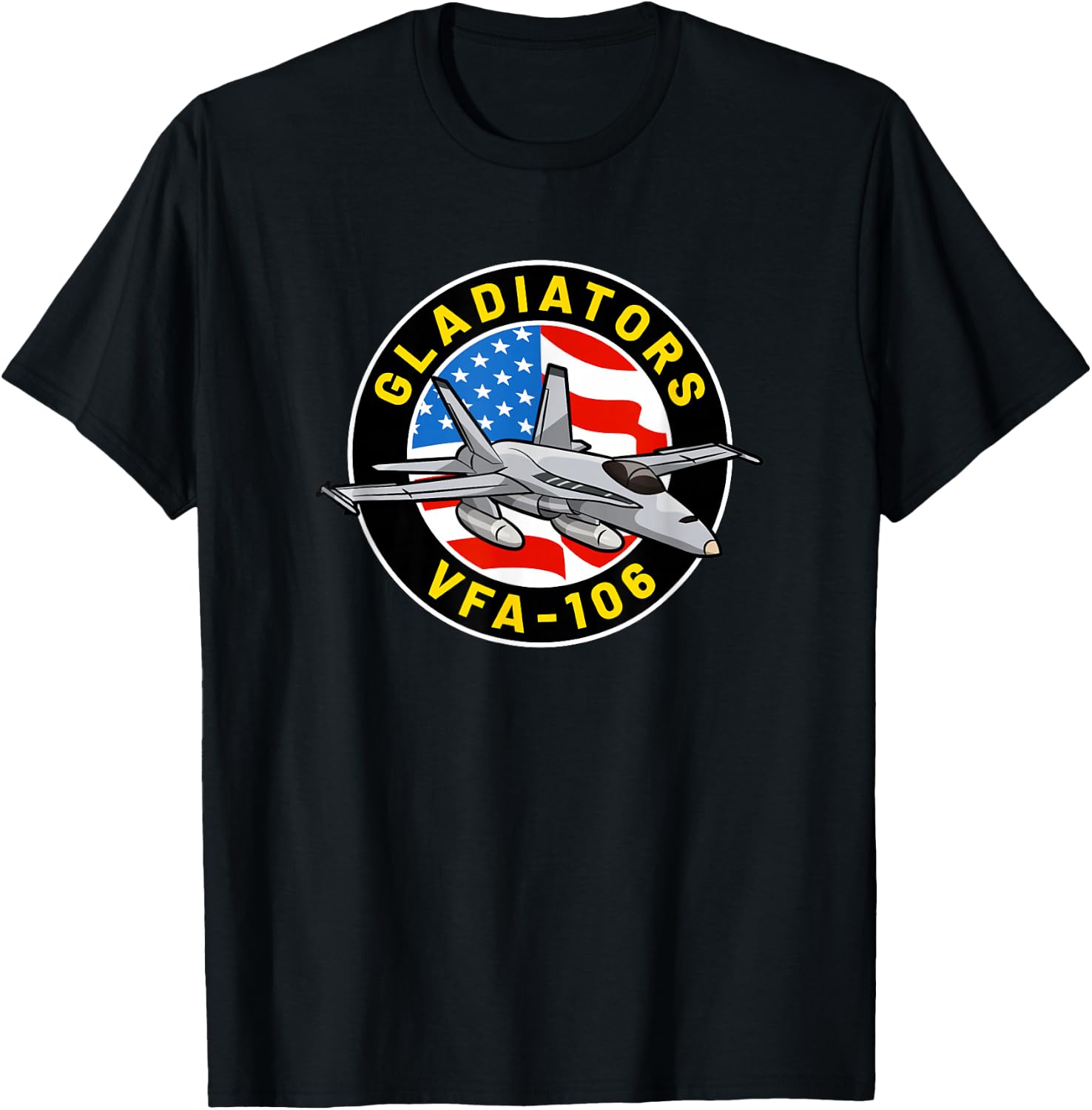 VFA-106 Squadron F-18 Super Hornet T-Shirt - T-Shirt | Black