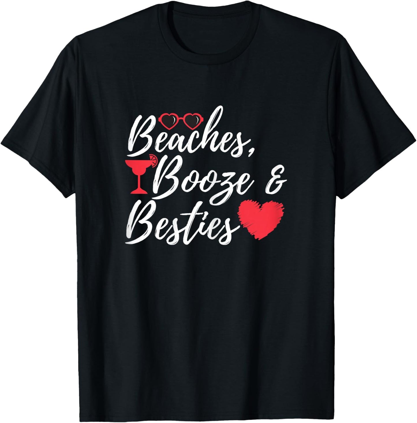 Beaches Booze & Besties - Weekend Hen Night T-Shirt - T-Shirt | Black
