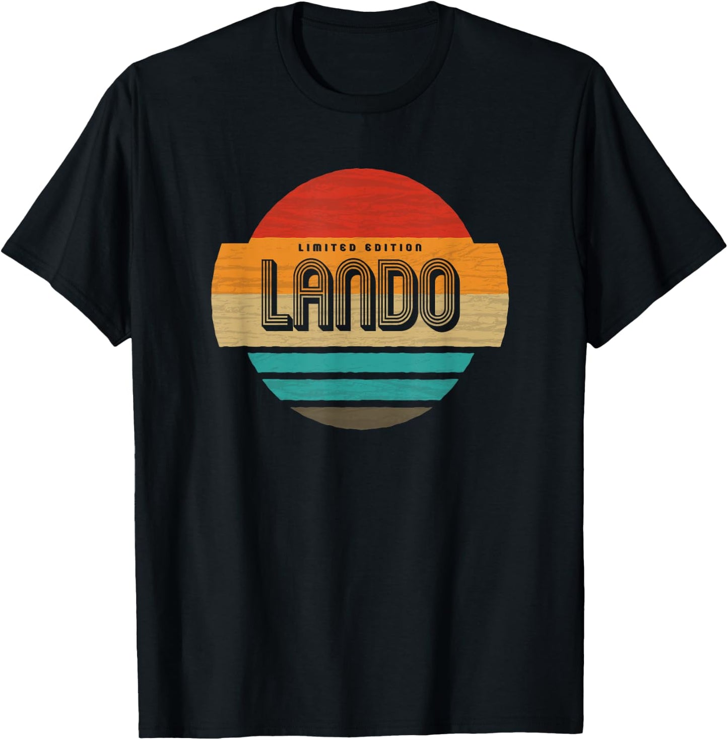 Lando Name Retro Vintage Sunset Limited Edition T-Shirt - T-Shirt | Black