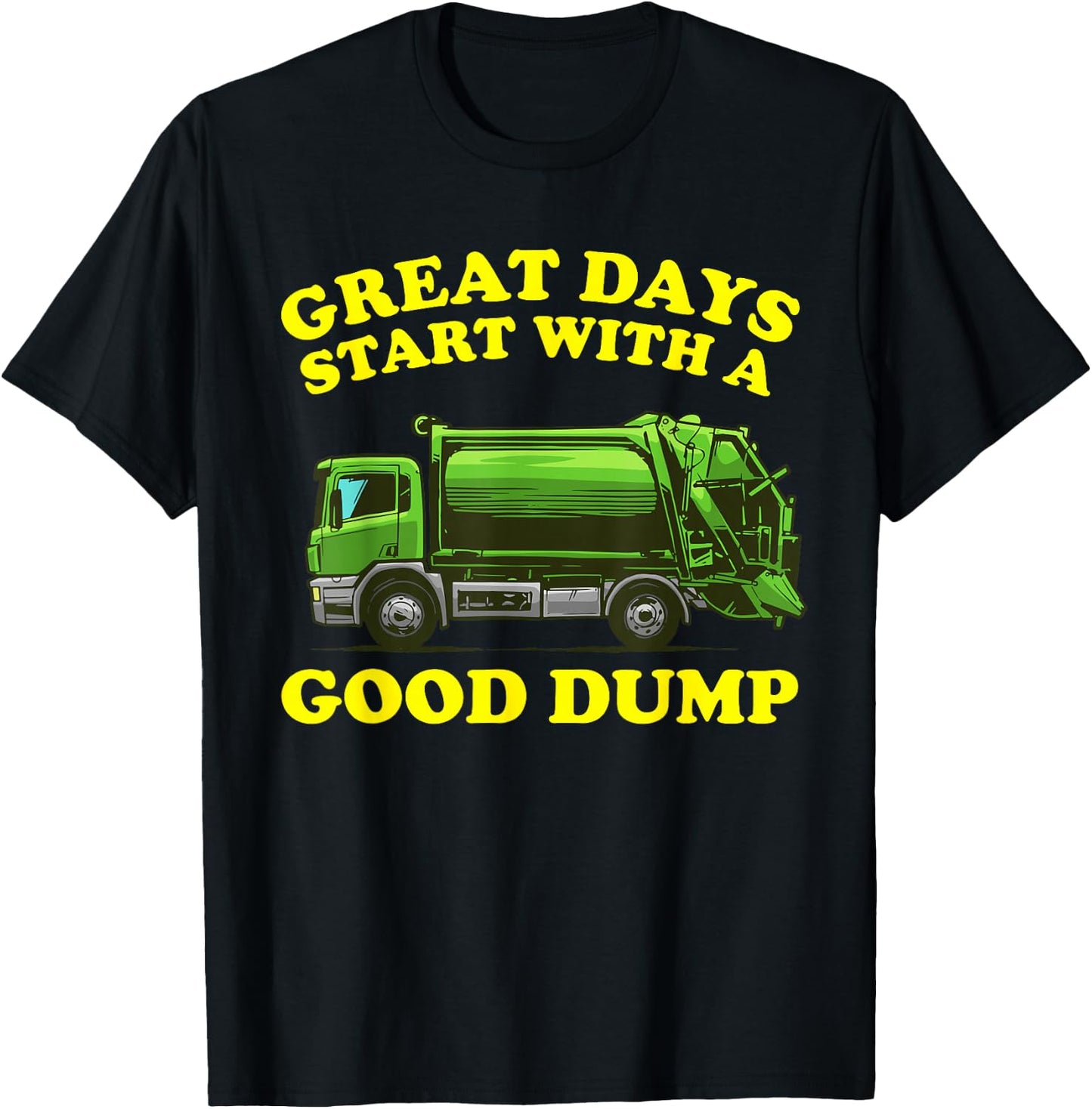 Funny Garbage Truck Design Kids Men Women Dump Trash Trucks T-Shirt - T-Shirt | Black
