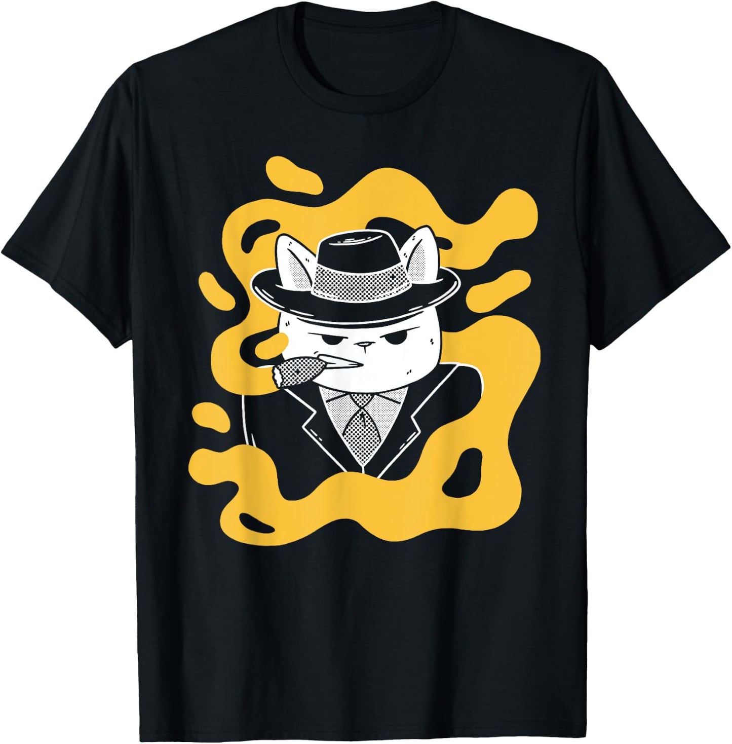Cool Retro Style Gangster Mob Boss Cat Cigar Business Design T-Shirt - T-Shirt | Black