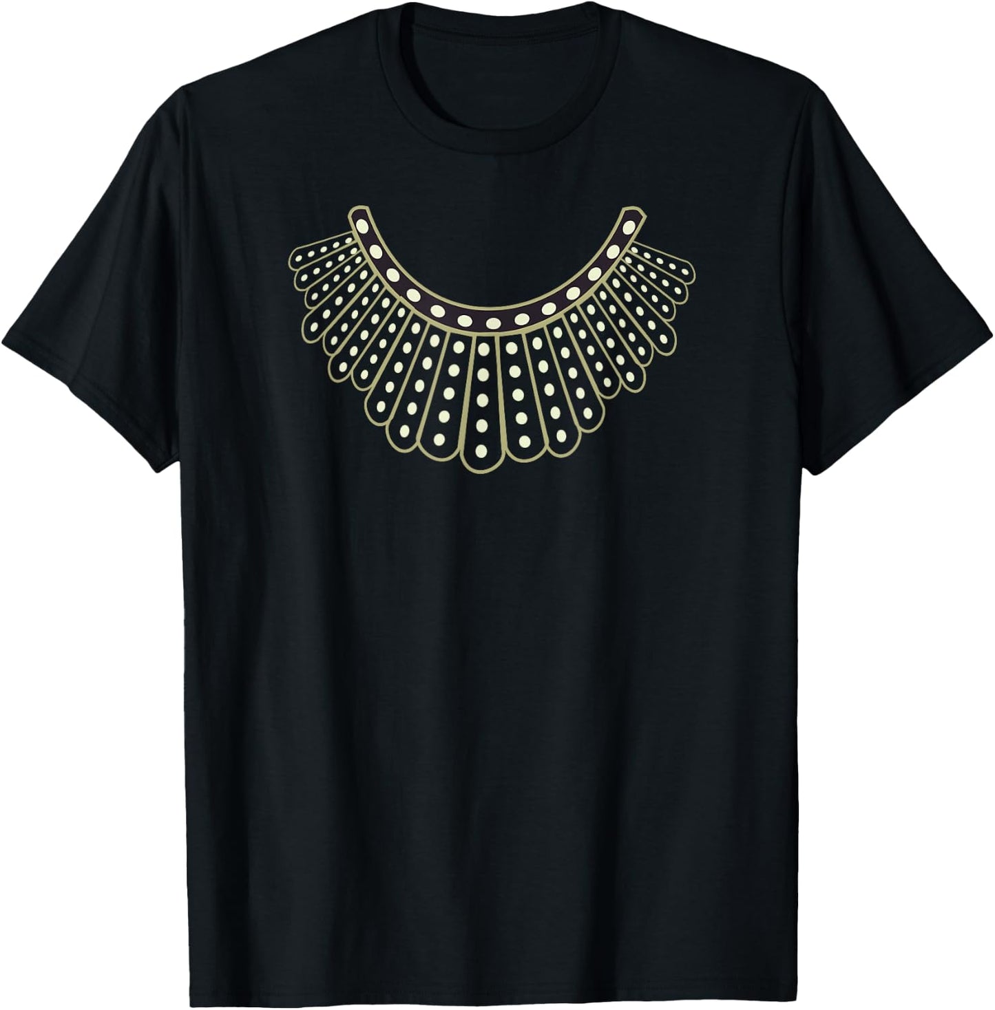 Notorious feminist gift fight for justice RBG Ruth Bader Ginsburg Dissent Collar pattern Black T-Shirt - T-Shirt | Black