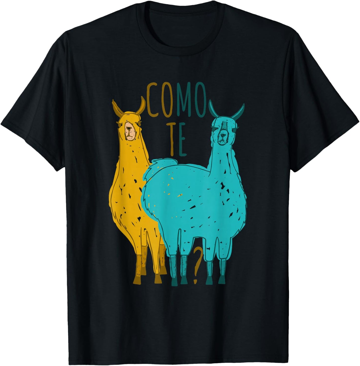 Como Te Llamas Funny Spanish Joke Llama Shirt T-Shirt - T-Shirt | Black