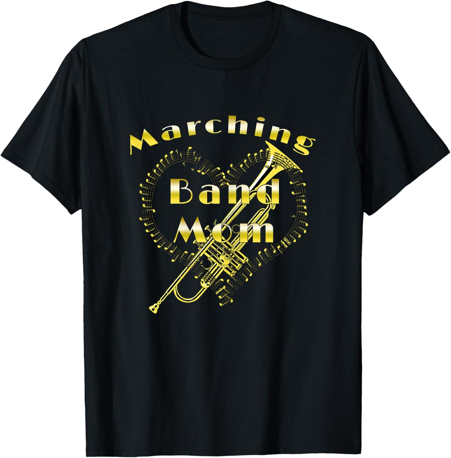Marching Band Mom Trumpet Player T-Shirt - T-Shirt | Black