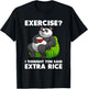 Cute Rice Art Men Women Asian Food Rice Panda Exercise Humor T-Shirt - T-Shirt | Black