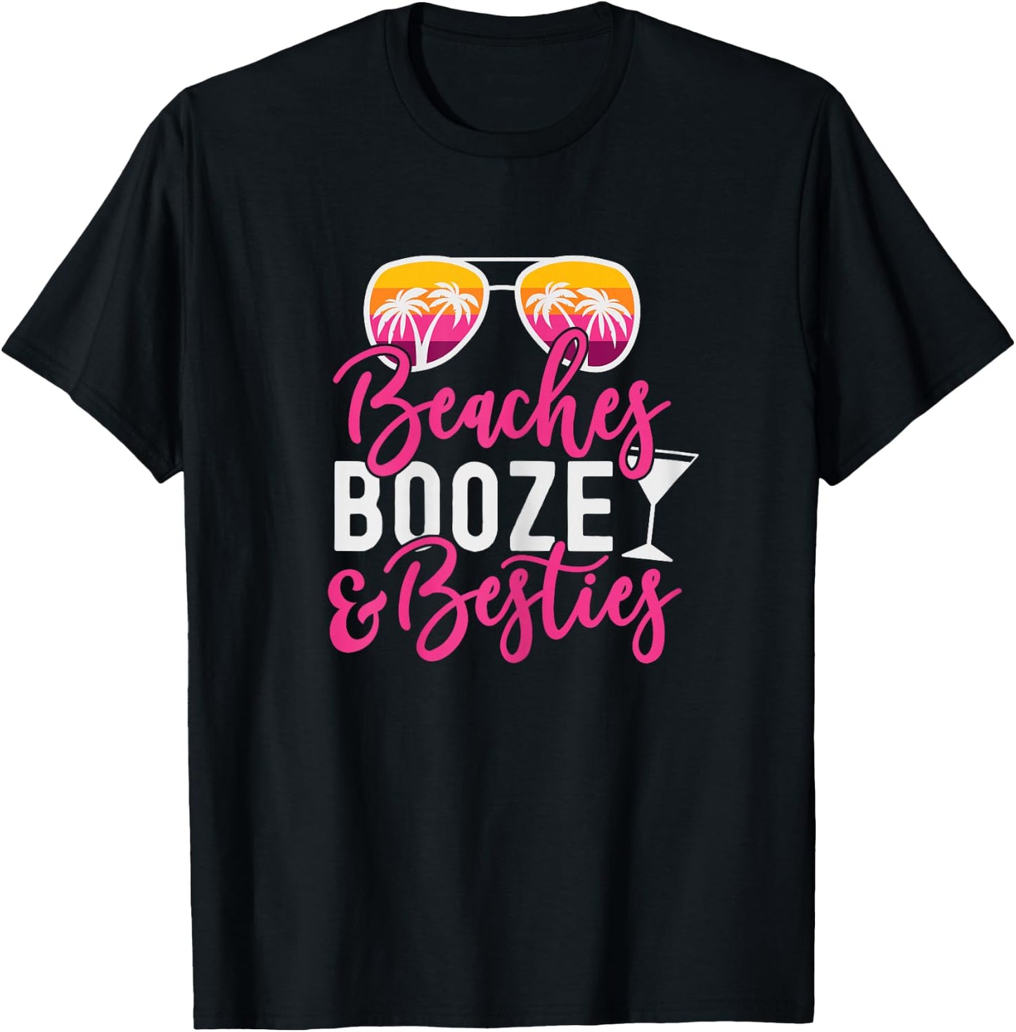 Girls Trip Girls Weekend Friends Beaches Booze & Besties T-Shirt - T-Shirt | Black