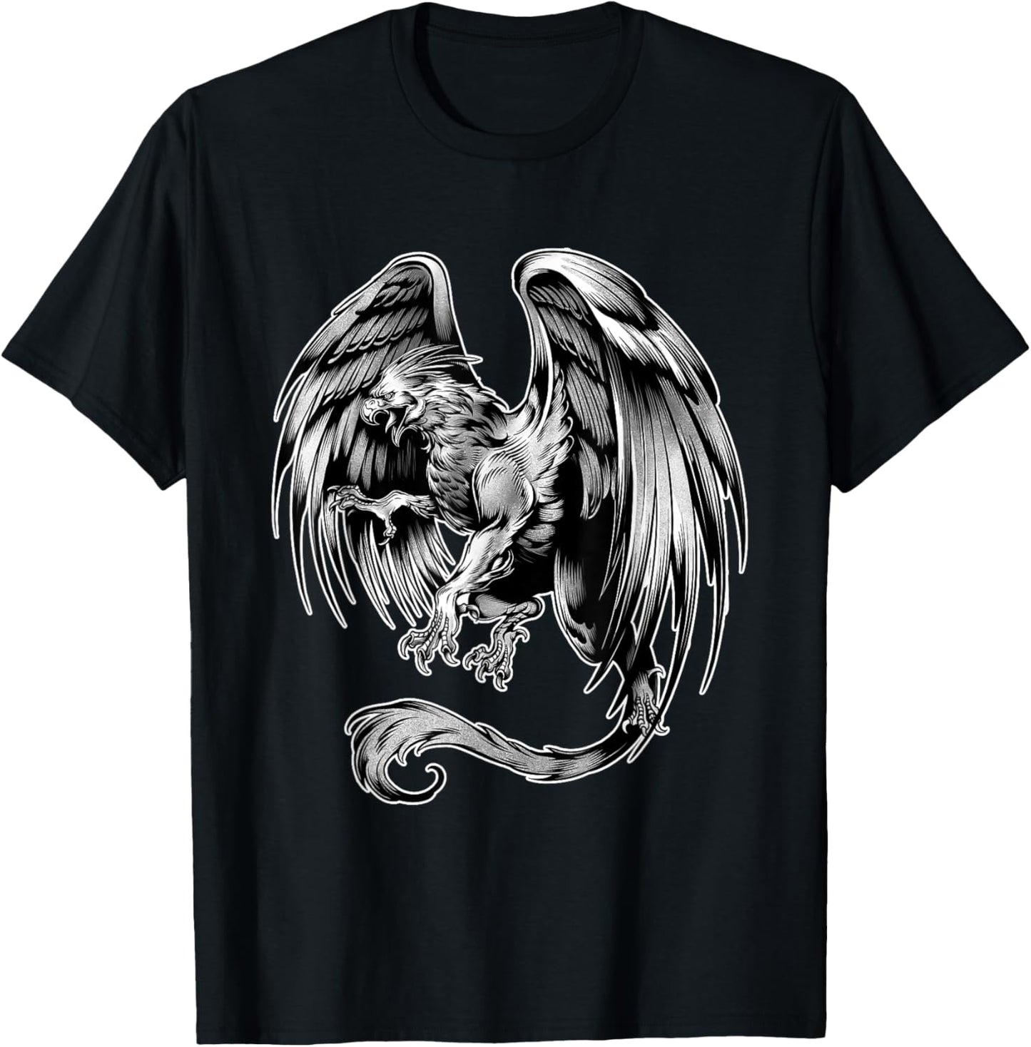 Griffin Mythological Creature Bird Lion Gryphon Legend T-Shirt - T-Shirt | Black