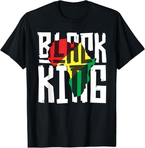 Black King for Boys Men History Month Africa Tribal T-Shirt - T-Shirt | Black