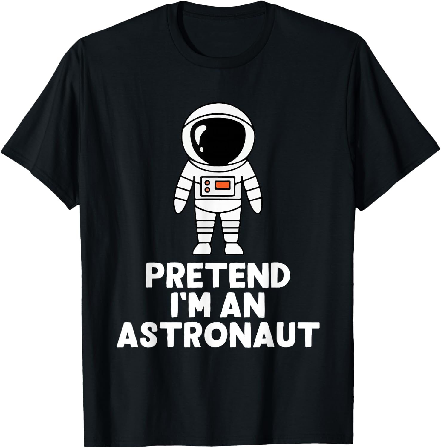 Easy Pretend I'm An Astronaut Costume Halloween Funny T-Shirt - T-Shirt | Black