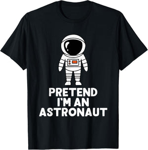 Easy Pretend I'm An Astronaut Costume Halloween Funny T-Shirt - T-Shirt | Black