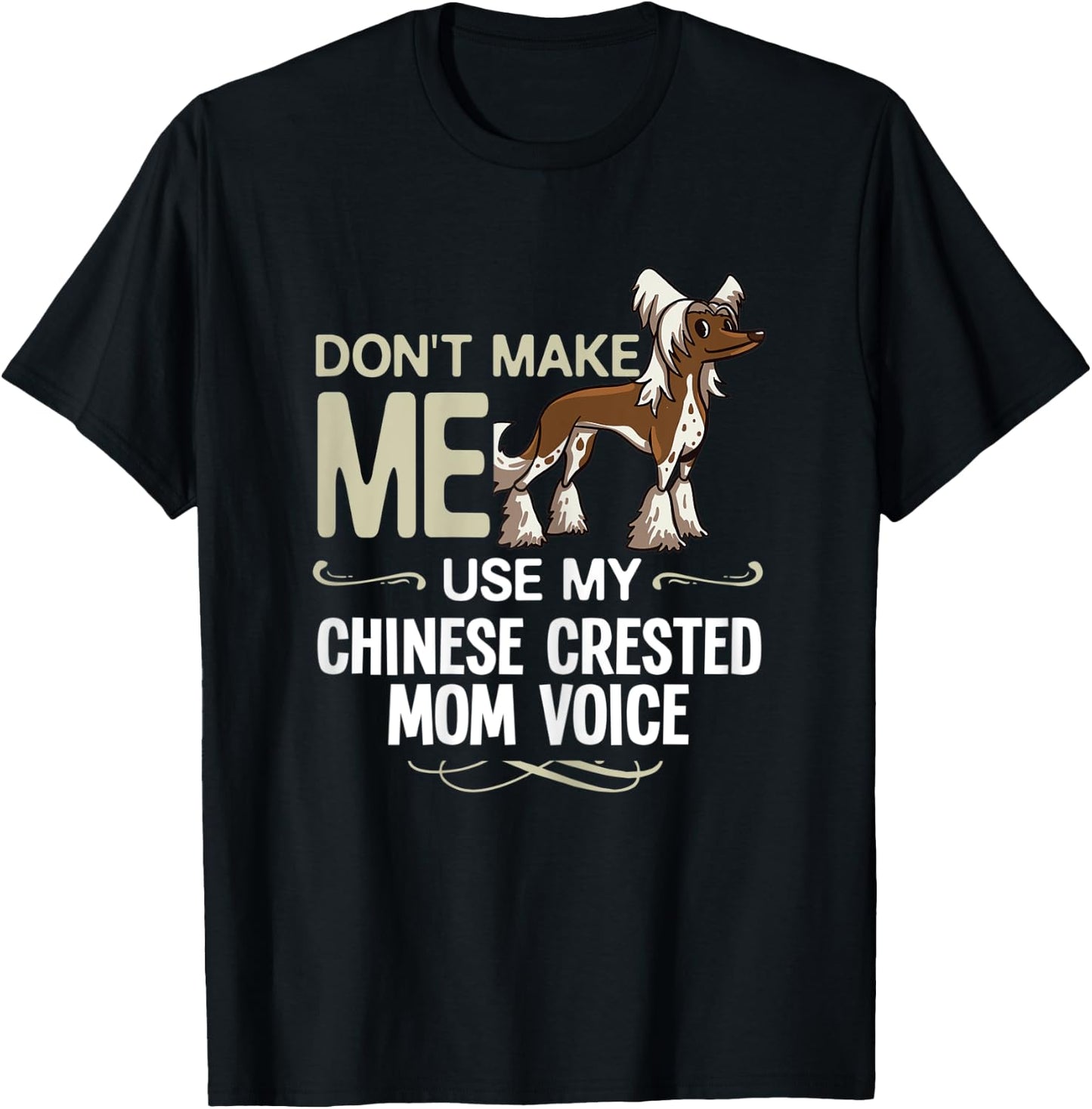 Chinese Crested Powderpuff Dog Gift Puppies Owner Lover Women Kids T-Shirt - T-Shirt | Black