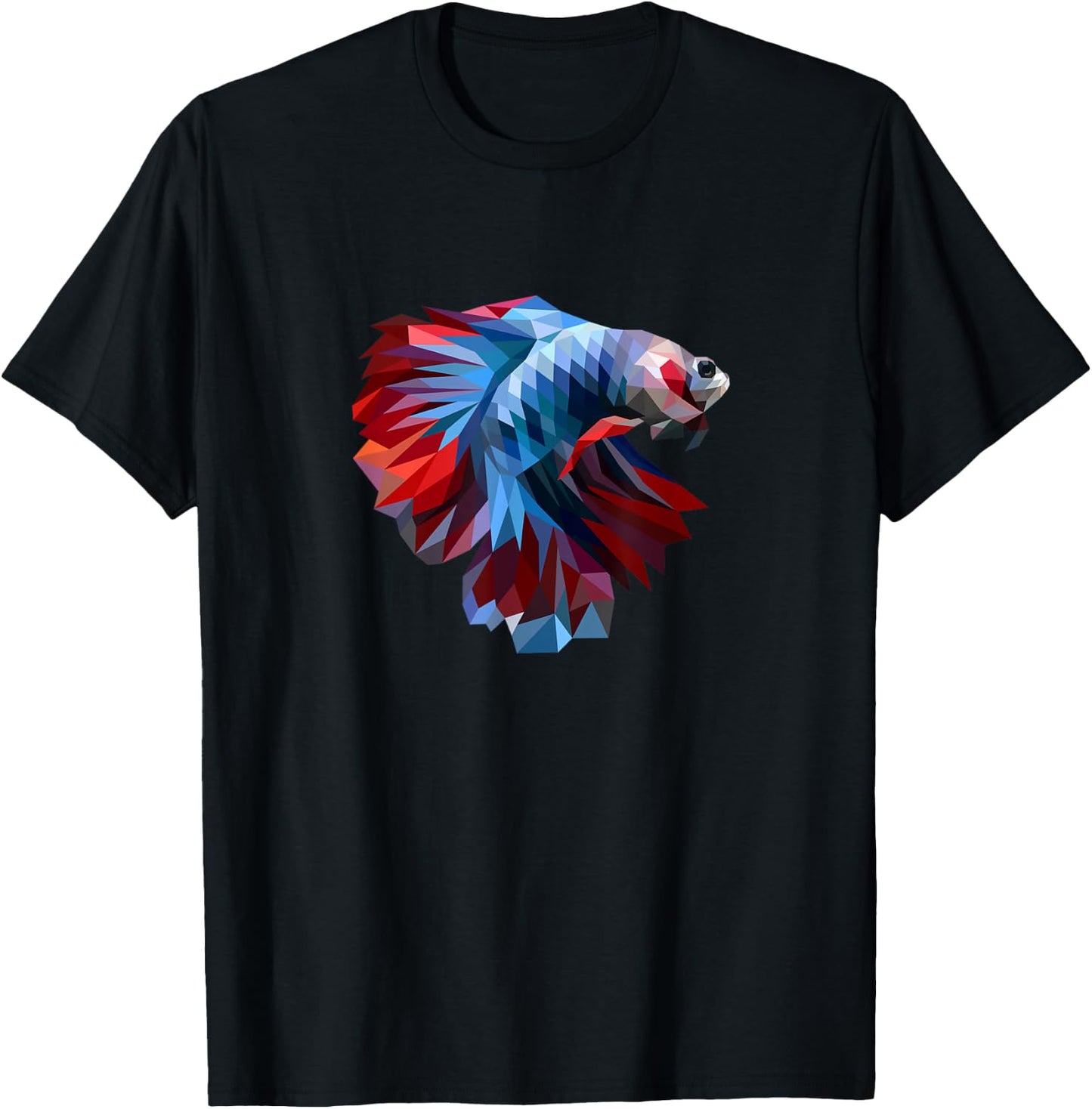 Colorful Geometric Betta Fish, Dad Mom Boy Girl Birth-day T-Shirt - T-Shirt | Black
