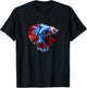 Colorful Geometric Betta Fish, Dad Mom Boy Girl Birth-day T-Shirt - T-Shirt | Black