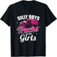 Silly Boys Trucks Are For Girls Truck Driver Gift T-Shirt - T-Shirt | Black