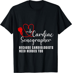 Cardiac Sonographer Echo Tech Learn RDCS T-Shirt - T-Shirt | Black