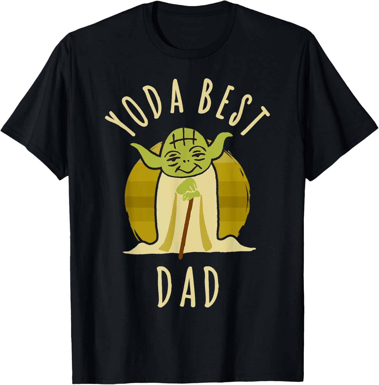Star Wars Yoda Best Dad Cartoon Yoda T-Shirt - T-Shirt | Black