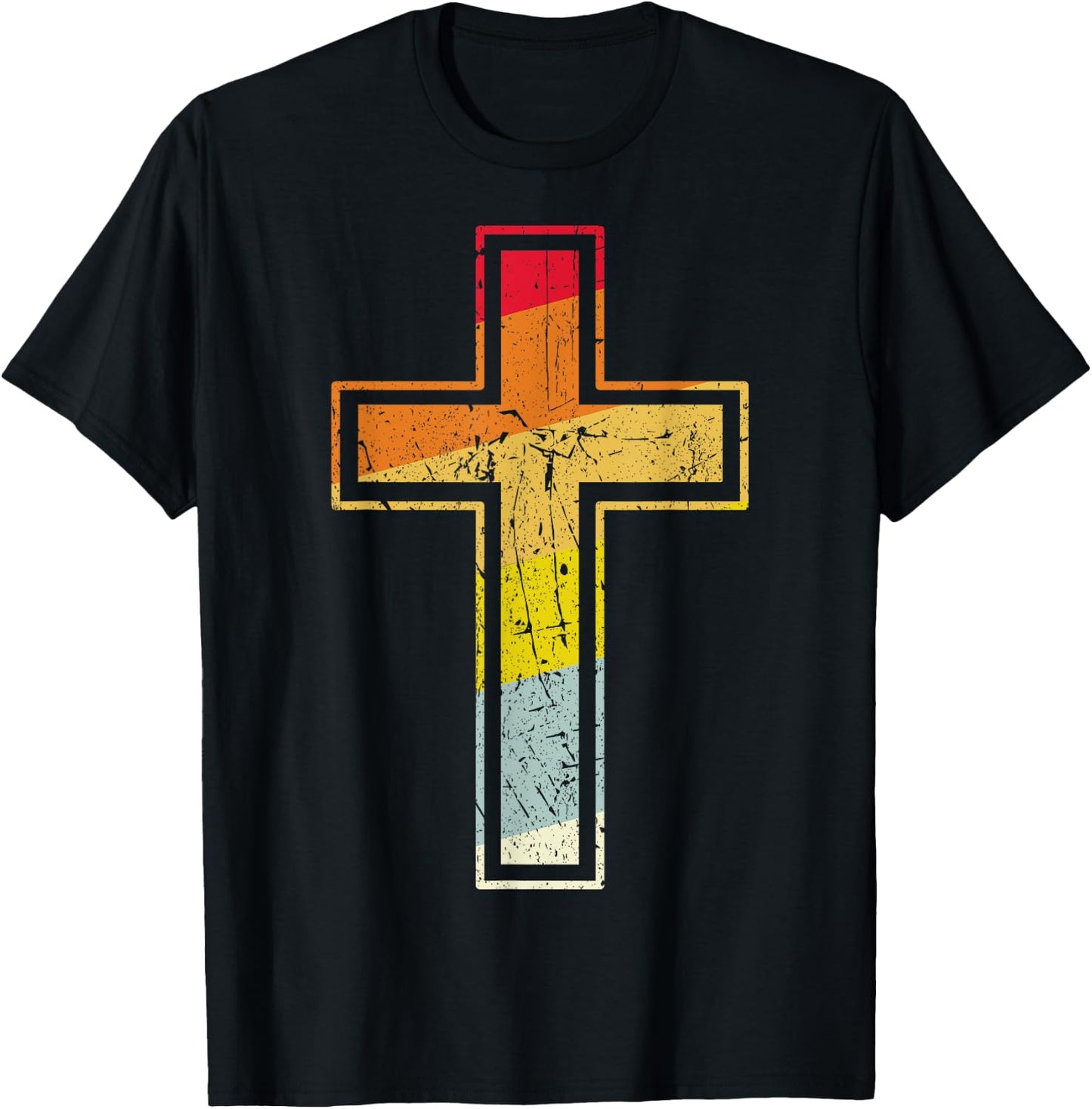 Retro cross vintage Jesus cross Gift T-Shirt - T-Shirt | Black