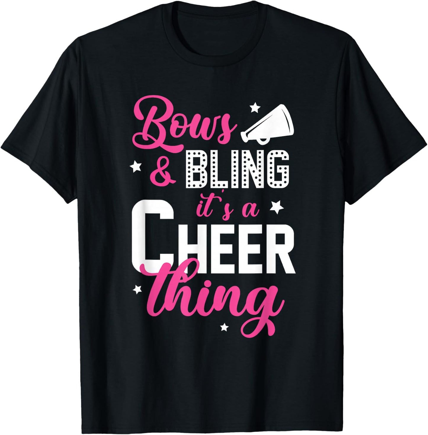 Bows & Bling It's A Cheer Thing | Cheerleading Cheerleader Small T-Shirt - T-Shirt | Black
