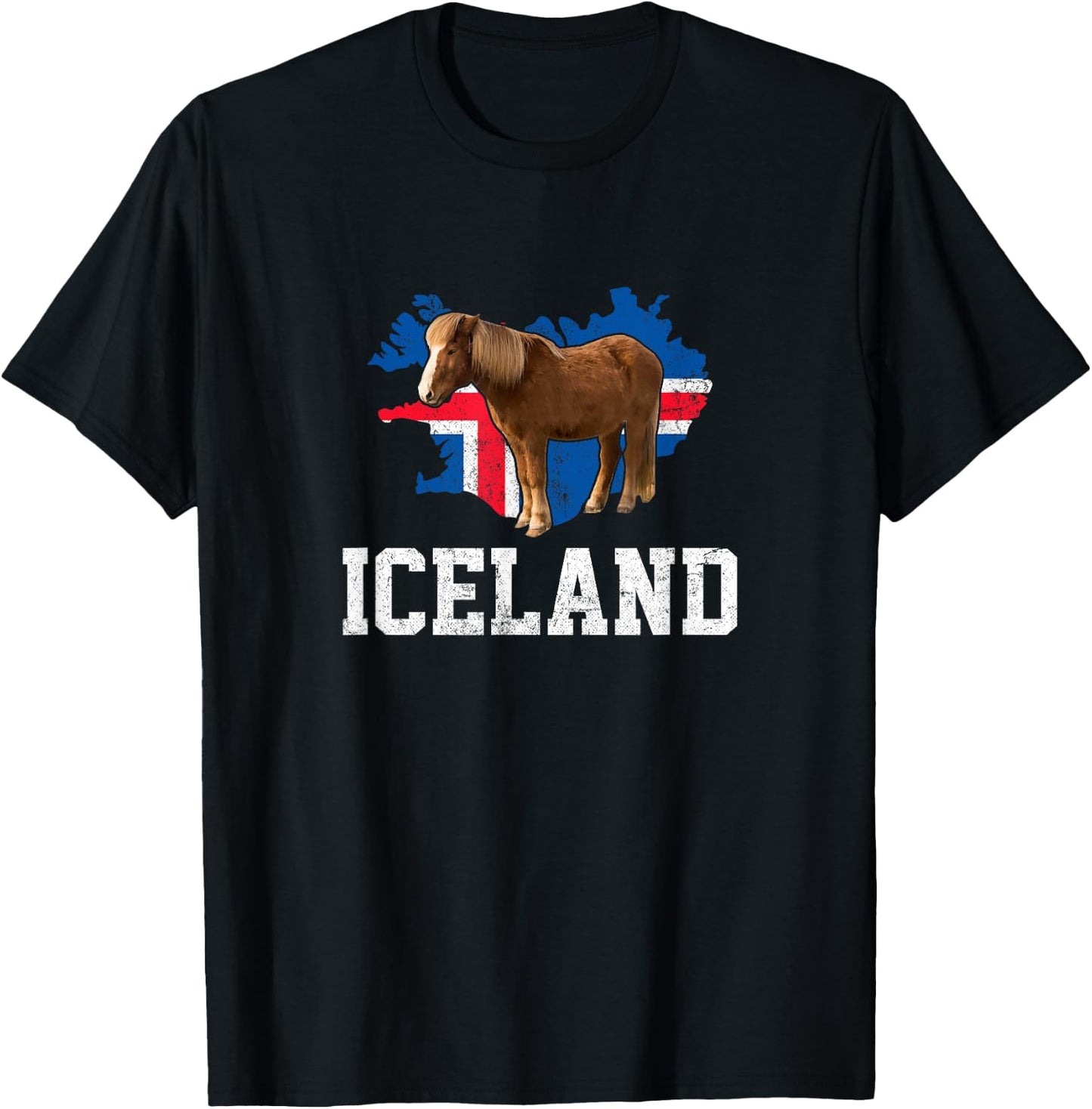 Icelandic horse,flag icelandic horse T-Shirt - T-Shirt | Black