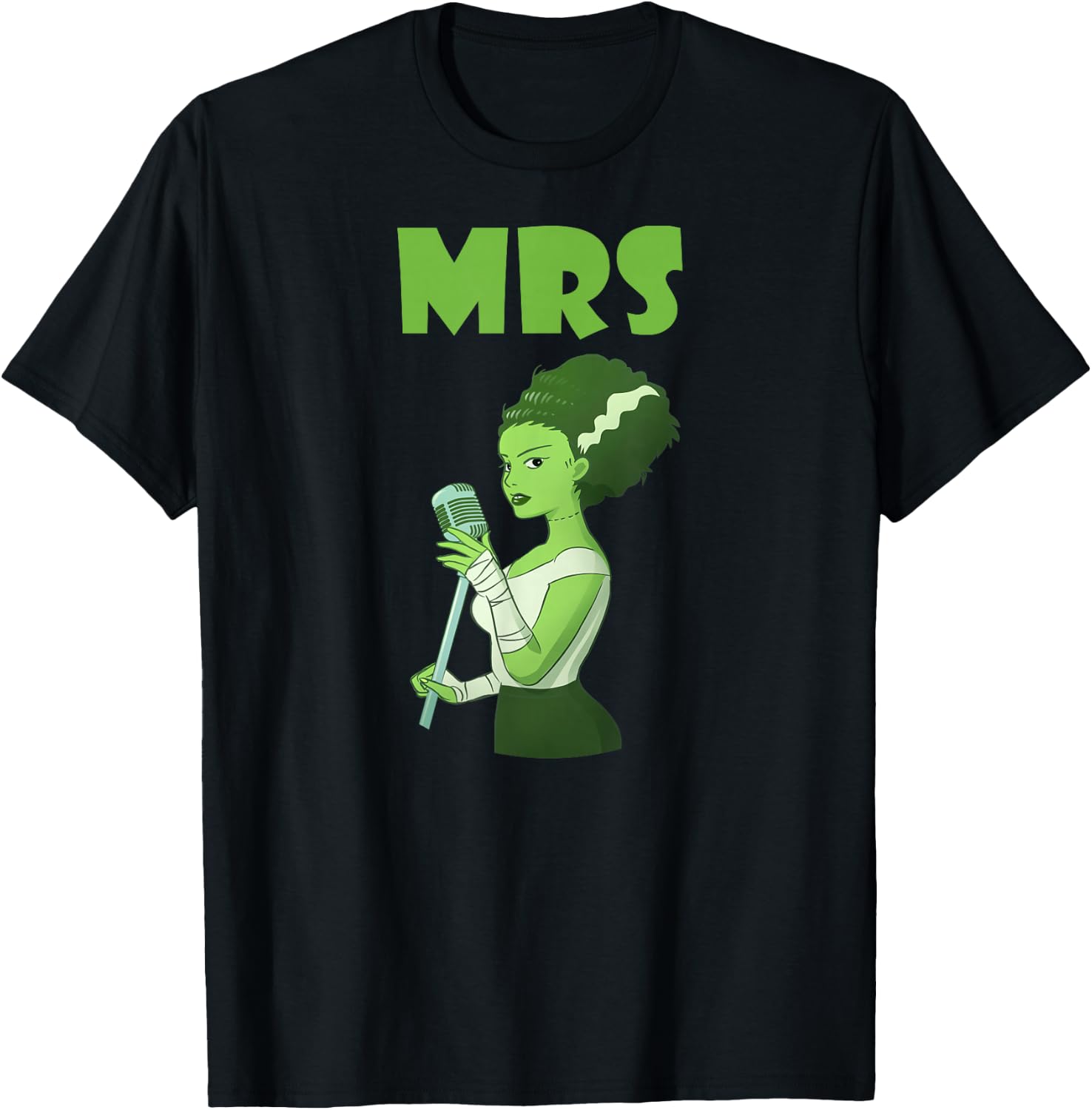 Halloween Bride of Frankenstein Matching Easy Couple T-Shirt - T-Shirt | Black
