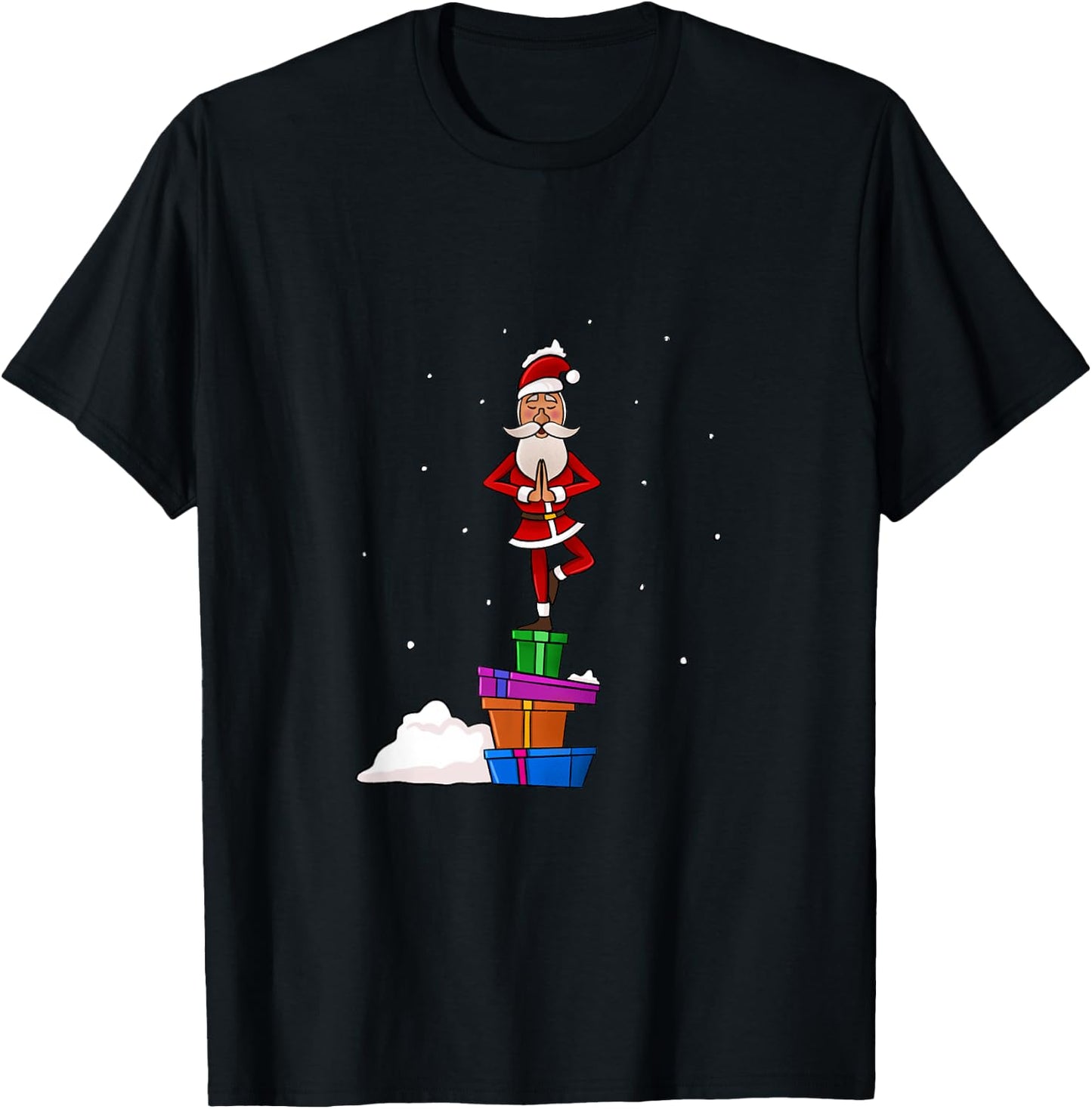 Funny Christmas Santa Claus Meditating Yoga Lover Teacher Women T-Shirt - T-Shirt | Black